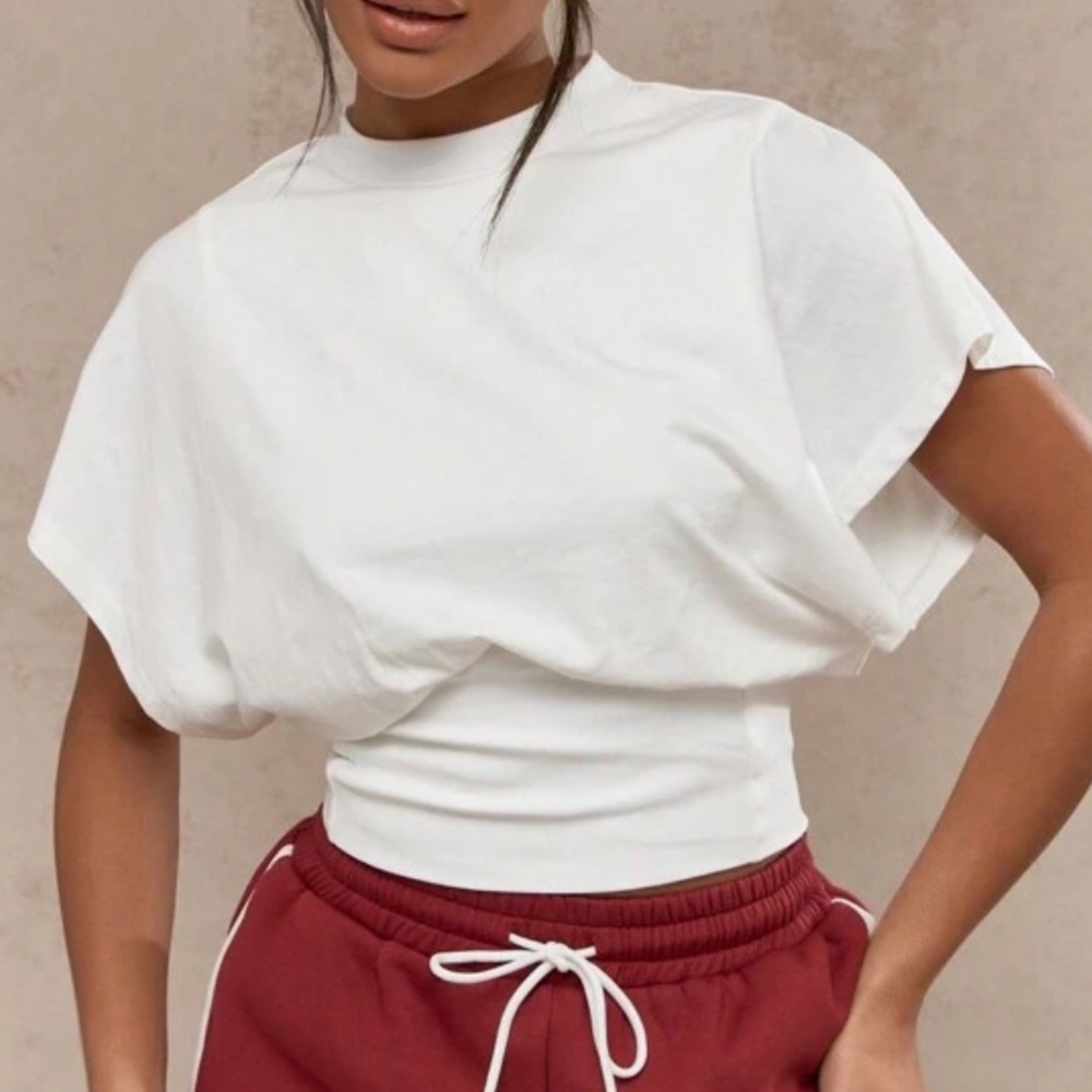 MISSGUIDED Street Fitted Waist Dolman Loose Sleeves Top